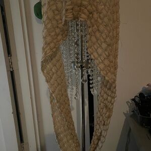 mark. Cream Knitted Scarf with Sparkling Details